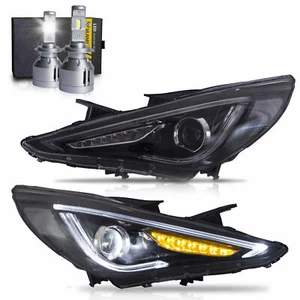LED Headlights w/ DRL+H7 LED Bulbs for Sonata 11-14 GLS Limited SE 11-13 GL - Picture 1 of 10