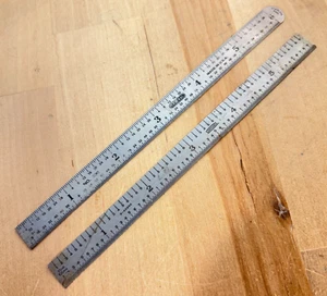 2 righelli vintage in acciaio inox da 6", GENERALI - n. 300, ARTIGIANO 9-40996 - Foto 1 di 8