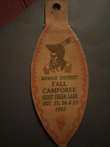 1963 Navajo District Fall Camporee ALFRED W. DATER COUNCIL - leather patch BSA - Picture 1 of 4
