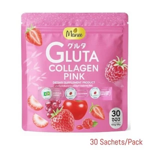 Manee Gluta Collagene Rosa Antietà Supporta Pelle Liscia Sana 30 Bustine - Foto 1 di 8