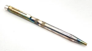 VINTAGE SHEAFFER TARGA PROTOTYPE BALLPOINT PEN IN ROLLED SILVER GRECIAN BORDER - Picture 1 of 10