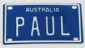 PAUL NOVELTY NAME MINI TIN AUSTRALIAN LICENSE NUMBER PLATE - Picture 1 of 1