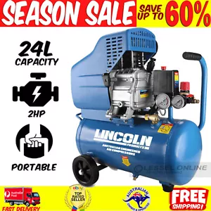 LINCOLN Direct Drive Air Compressor 24L 2HP Direct Drive Inflator Pump Durable - Picture 1 of 10