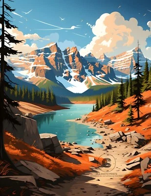 Parque Nacional Banff Alberta Canadá Moraine Lake Ten Peaks impresión giclée 8,5X11 Foto 1 de 2