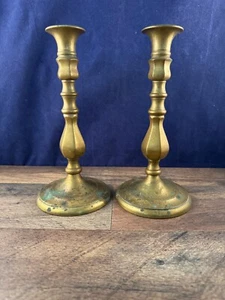 Pair Solid Brass Candlestick Candle Holders 4.5"Dia x 9"H - Picture 1 of 8