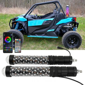 Pair 1FT Thick Fat LED Whip Chasing RGB Light For Can-Am Maverick Sport 1000 X3 - Bild 1 von 18