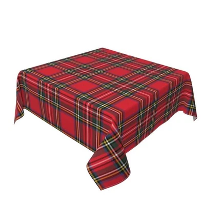 Christmas Tablecloth 54x54 Inch Square Red Green Buffalo Plaid Tablecloth Dus... - Image 1 of 4
