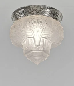 MULLER FRERES : FRENCH 1930 ART DECO FLUSH MOUNT ...... chandelier  lamp pendant - Picture 1 of 10
