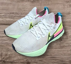 Nike React Infinity Run Flyknit Damengröße 9 pink grün weiß schwarz CZ7993-100 - Bild 1 von 10