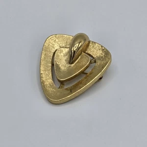 Vintage Monet signierte goldfarbene Modernist abstrakte Dreieck Brosche Anstecknadel - Bild 1 von 11