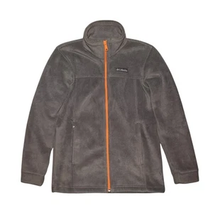 Chaqueta polar COLUMBIA $60 Softshell cremallera frontal gris con ribete naranja para niños M - Imagen 1 de 4