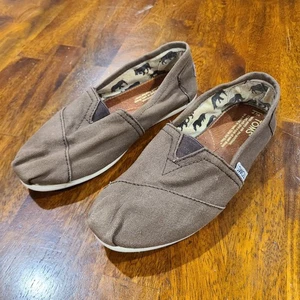 Toms Canvas-Slipper Damengröße 7 braun klassisch Earthwise flache Freizeit - Bild 1 von 6