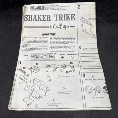 MPC Shaker Trike Carl Casper 1-1424 Instructions 1/12 Dual Quad 327 V8 Chopper - Image 1 of 4
