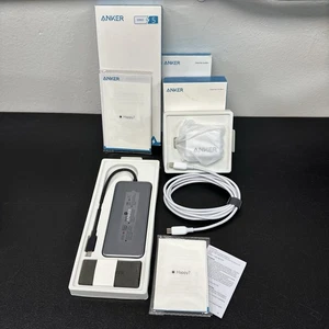 Anker Power 8-in-1 USB-C PD 10Gbps Media Hub Series 5 W USBC Block & Cable Lot - Picture 1 of 9