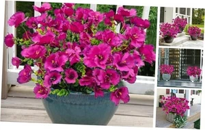 6 Bundles Artificial Fake Outdoor Hibiscus Plants Flowers Faux Silk Realistic - Picture 1 of 7