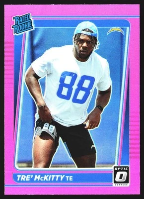 Tre' McKitty 2021 Donruss Rated Rookie Pink RC Los Angeles Chargers #P-304 - Image 1 of 2