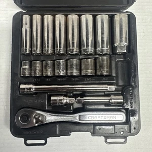 Craftsman 19 Piece 3/8 Socket Set Missing Swivel/ Non Original Ratchet - Bild 1 von 2