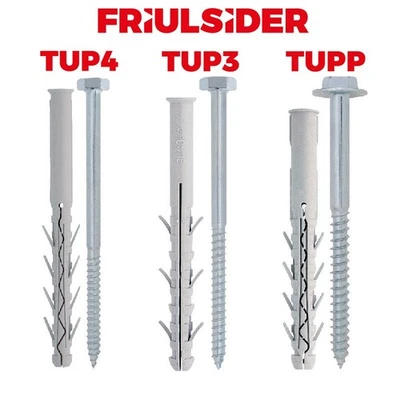 Tasselli nylon con viti TUP4 TUP3 TUPP Testa Esagonale Friulsider tassello vite - Immagine 1 di 4