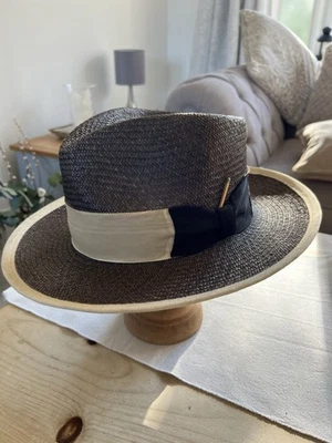 Nick Fouquet Brown Straw Fedora Hat Size 61cm - Image 1 of 4