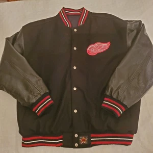 Vintage 90s Jeff Hamilton JH Detroit Red Wings Reversible Varsity Jacket XL NHL - Picture 1 of 24