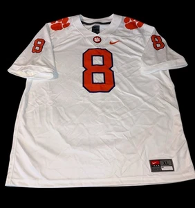Clemson Tigers Nike Football Jersey Men’s XL White #8 NCAA Dri-Fit - Picture 1 of 13