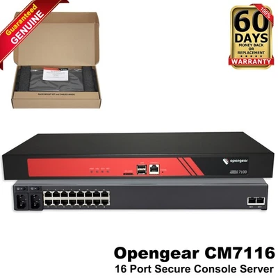 Opengear CM7116-2-DAC 16-Ports Serial RS-232 and 2-Ports Ethernet Console Server - Image 1 of 4
