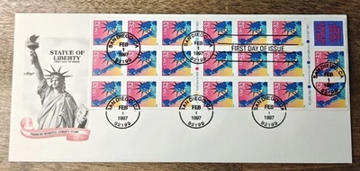 1997 US COVER FDC #2599  ArtMaster BOOKLET PANE LIBERTY on oversized envelop - Image 1 of 2