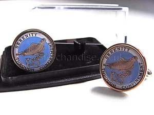 ALIENS ALIEN 3 WEYLAND SERENITY THROUGH CONFINEMENT BADGE MENS CUFFLINKS GIFT - Picture 1 of 1
