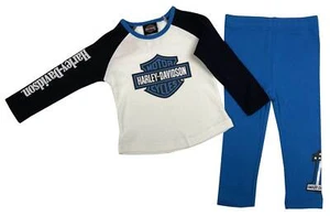 Harley-Davidson Little Girls' Rib Knit Toddler Long Sleeve Tee & Pant Set - Picture 1 of 1