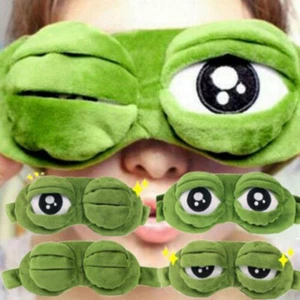 3D Frog Eye Mask Sleep Soft Padded Shade Cover Blindfold Beauty Tool◇ - Picture 1 of 37