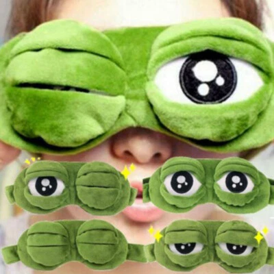 3D Frog Eye Mask Sleep Soft Padded Shade Cover Blindfold Beauty Tool◇ - Image 1 of 4