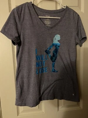 Danskin I Will Not Lose V-neck Shirt Medium women workout gear Semi Fit Adult Foto 1 de 4