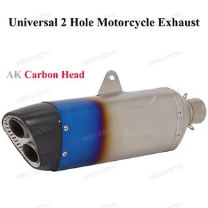 51MM Universal Motorcycle AK Exhaust Muffler Slip On Tail Pipe with DB Killer  - Picture 1 of 5