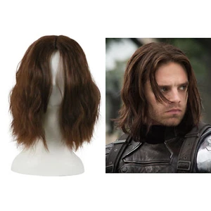Captain America Civil War Winter Soldier Wigs Brown Bucky Barnes Cosplay Wigs - Picture 1 of 11