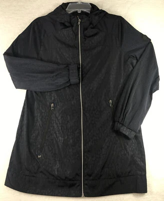 Abrigo Chaqueta Michael Kors Para Mujer Talla M Negro Leopardo Cremallera Completa Foto 1 de 4