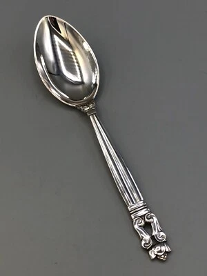 Cucharas sopera ovaladas individuales de plata de ley de Bellota-Georg Jensen 6,75", marcas antiguas Foto 1 de 4