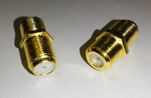 5x F-Adapter F-Verbinder für SAT-Kabel - Coax - mit Sechskant GOLD - Picture 1 of 1
