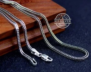 Men's Oxidized Franco Chain Necklace 2mm 925 Sterling Silver Lobster, Bali Chain - Picture 1 of 6