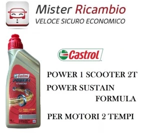 OLIO MOTORE CASTROL POWER 1 2T 2 TEMPI POWER SUSTAIN FORMULA MOTO SCOOTER VESPA - Foto 1 di 1