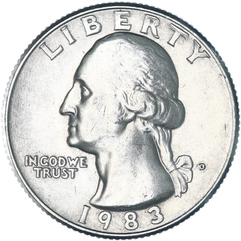 1983 D Washington Quarter About Uncirculated AU Cover