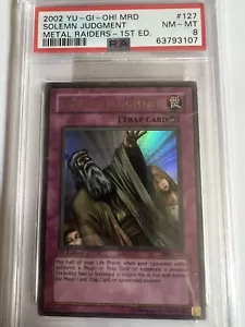 MRD-127 Solemn Judgement PSA 8 Yu-Gi-Oh! Metal Raiders 1st Ed 2002 NM-MT - Picture 1 of 1
