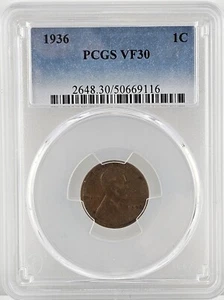 1936 1C Lincoln Wheat Cent VF30 (PCGS) Great for your Low Ball Registry - Picture 1 of 4