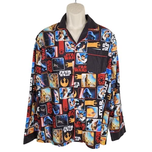 Pigiama camicia uomo Star Wars taglia grande bottoni stampa all over manica lunga - Foto 1 di 9