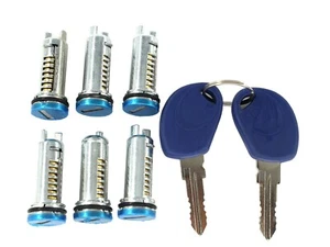 Fit 2000-2012 IVECO DAILY Door Lock Barrel Cylinder LEFT RIGHT 6 PCS & 2 Keys - Picture 1 of 7