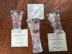 Lot of 3 New Lenox Clear Fine Crystal Glass Star Vases  - Picture 1 of 12