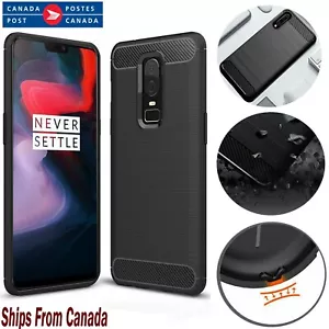 For OnePlus 6 5 5T Full Cover Carbon Fiber Hybrid Shockproof Heavy Duty Case - Picture 1 of 6