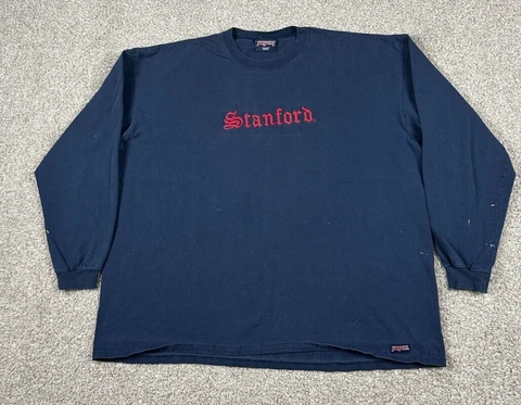 Vintage Stanford University Shirt Mens 2XL Blue Long Sleeve College School XXL Cover