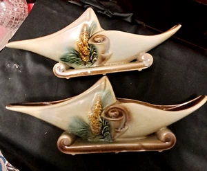 Rumpf Keramik Pergament & Kiefer Vasen 2 Stück Keramik Konsole Schüssel 16" - 5 Pfund - Bild 1 von 10