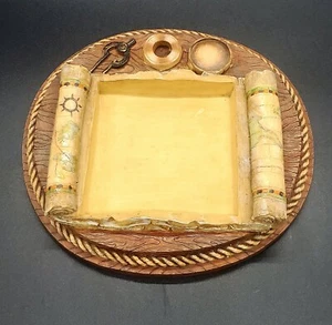 Map/ Nautical/Beach theme small catch all ceramic Great Condition  - Picture 1 of 3