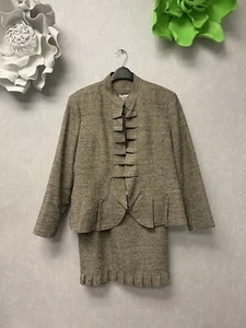 Chancelle 3pc Taupe/Beige Textured Dress Suit Size 14 - Picture 1 of 19
